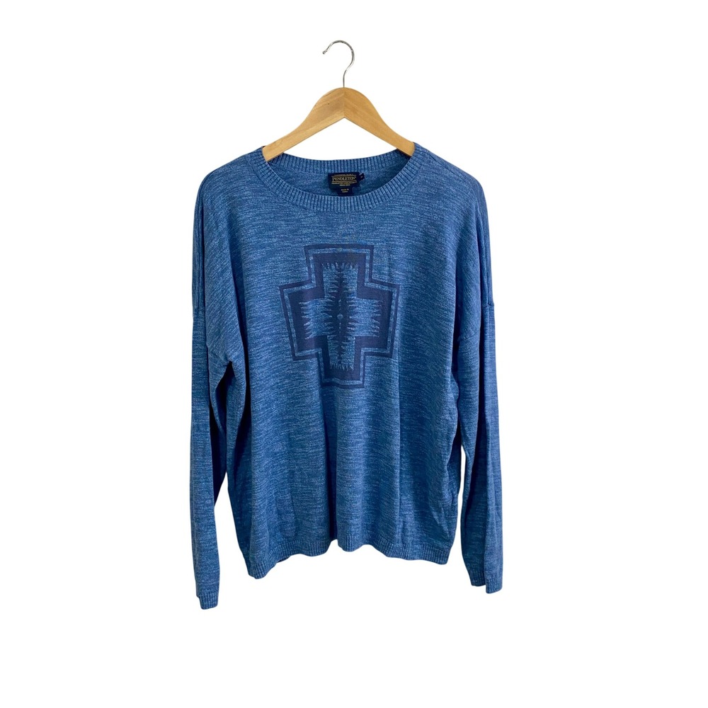 Pendleton Southwestern Knit Sweater XL Blue‎ Graphic Pullover Boho Western